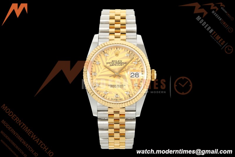 Rolex - Datejust 126233 36mm Jub Flt 904L YG/SS G-Palm/Dia ARF SH3235