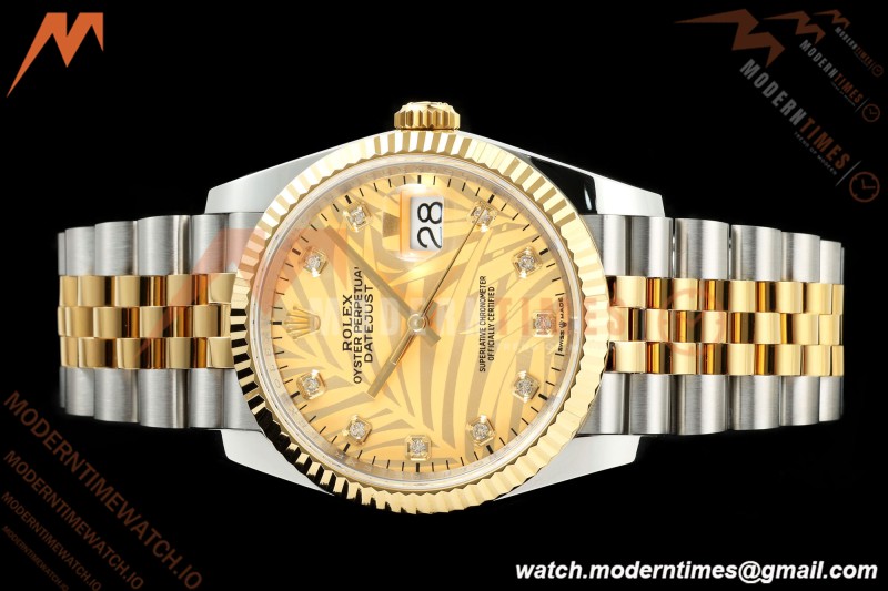 Rolex - Datejust 126233 36mm Jub Flt 904L YG/SS G-Palm/Dia ARF SH3235