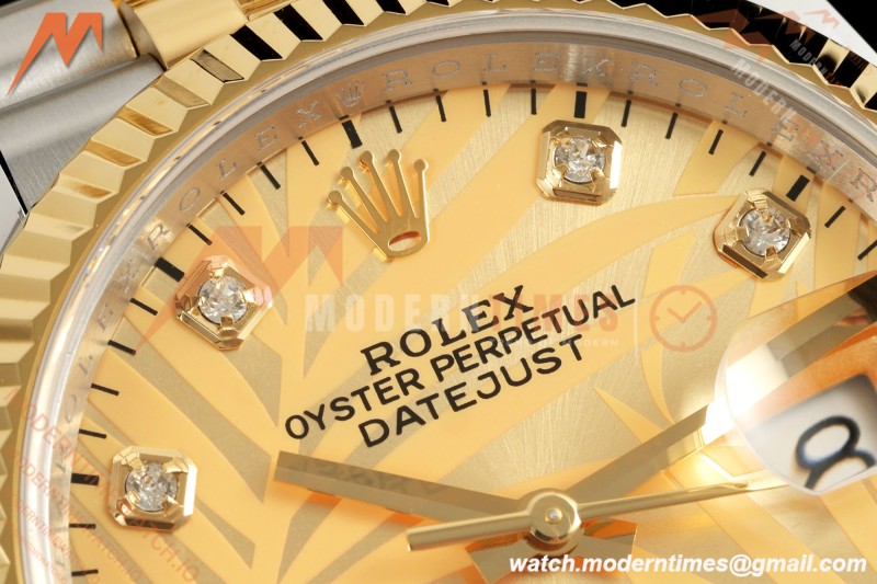 Rolex - Datejust 126233 36mm Jub Flt 904L YG/SS G-Palm/Dia ARF SH3235