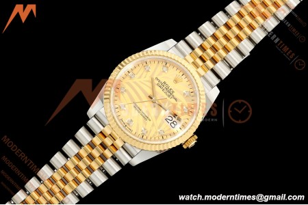 Rolex - Datejust 126233 36mm Jub Flt 904L YG/SS G-Palm/Dia ARF SH3235 | 롤렉스 - 데이트저스트 126233 36mm 주브 플랫 904L YG/SS G-팜/다이아 ARF SH3235