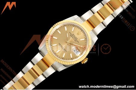 Rolex - Datejust 126233 36mm Oys Flt 904L YG/SS Gold/Stk ARF SH3235 | 롤렉스 - 데이트저스트 126233 36mm 오이즈 플라이백 904L YG/SS 골드/스틸 ARF SH3235