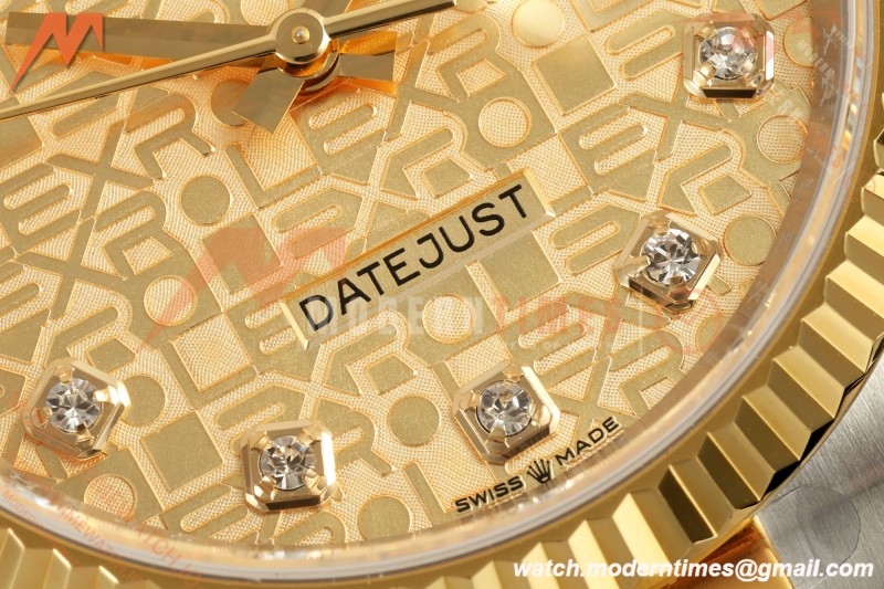 Rolex - Datejust 126233 36mm Oys Flt 904L YG/SS Gold/Rmn ARF SH3235 | 롤렉스 - 데이트저스트 126233 36mm 오이즈 플렛 904L YG/SS 실버 주브/다이아 ARF SH3235