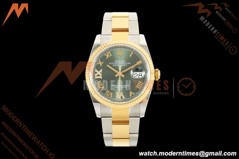 Rolex - Datejust 126233 36mm Oys Flt 904L YG/SS Green/Rmn ARF SH3235 | 롤렉스 - 데이트저스트 126233 36mm 오이즈 플라이백 904L YG/SS 그린/Rmn ARF SH3235