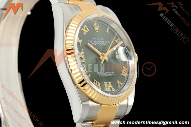 Rolex - Datejust 126233 36mm Oys Flt 904L YG/SS Green/Rmn ARF SH3235 | 롤렉스 - 데이트저스트 126233 36mm 오이즈 플라이백 904L YG/SS 그린/Rmn ARF SH3235