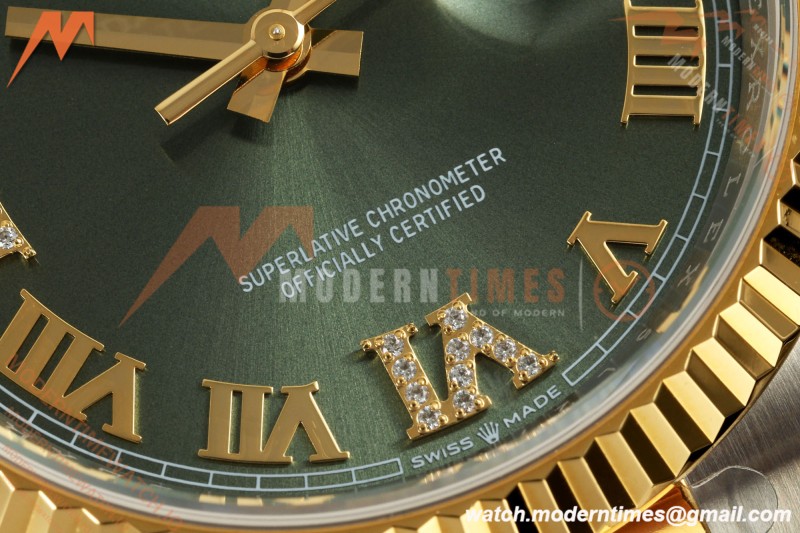 Rolex - Datejust 126233 36mm Oys Flt 904L YG/SS Green/Rmn ARF SH3235 | 롤렉스 - 데이트저스트 126233 36mm 오이즈 플라이백 904L YG/SS 그린/Rmn ARF SH3235