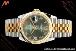 Rolex - Datejust 126233 36mm Jub Flt 904L YG/SS Green/Rmn ARF SH3235