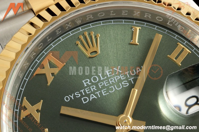 Rolex - Datejust 126233 36mm Jub Flt 904L YG/SS Green/Rmn ARF SH3235