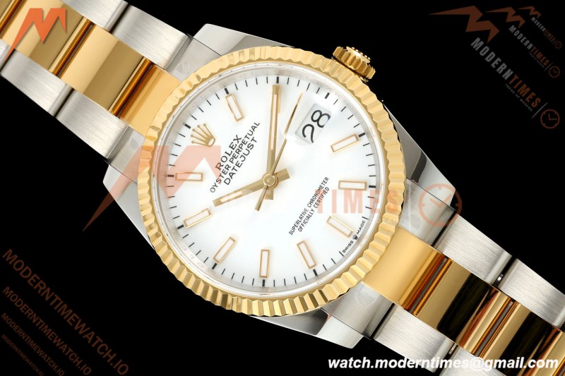 Rolex - Datejust 126233 36mm Oys Flt 904L YG/SS Wht/Stk ARF SH3235