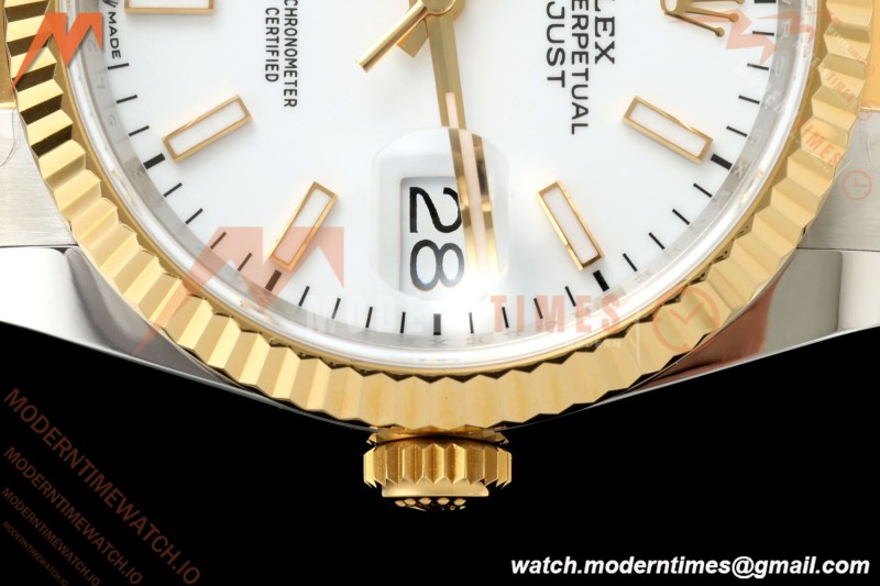 Rolex - Datejust 126233 36mm Oys Flt 904L YG/SS Wht/Stk ARF SH3235
