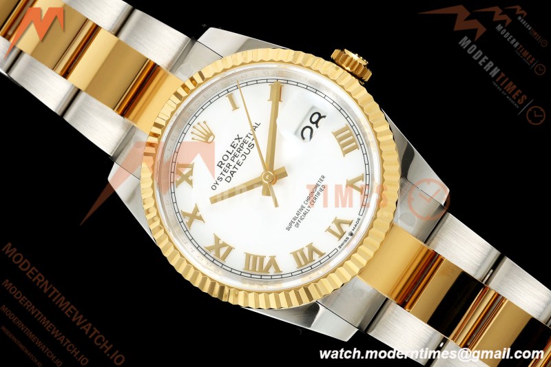 Rolex - Datejust 126233 36mm Oys Flt 904L YG/SS Wht/Rmn ARF SH3235 | 롤렉스 - 데이트저스트 126233 36mm 주브 플랫 904L 옐로우 골드/스틸 화이트/스틸 ARF SH3235