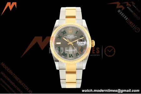 Rolex - Datejust 126233 36mm Oys Flt 904L YG/SS Grey/Rmn Wimbledon Dial ARF SH3235