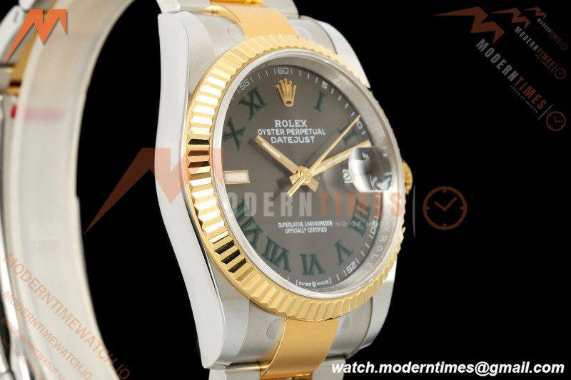 Rolex - Datejust 126233 36mm Oys Flt 904L YG/SS Grey/Rmn Wimbledon Dial ARF SH3235
