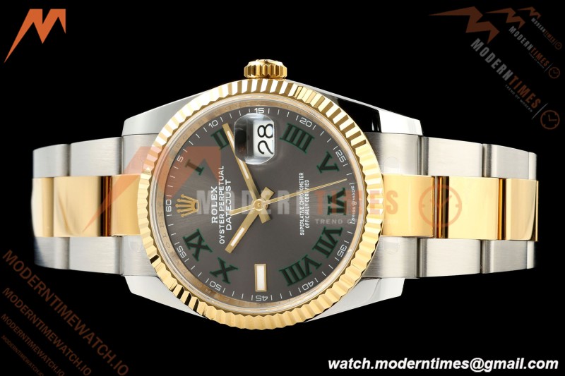 Rolex - Datejust 126233 36mm Oys Flt 904L YG/SS Grey/Rmn Wimbledon Dial ARF SH3235