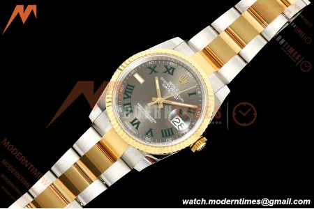 Rolex - Datejust 126233 36mm Oys Flt 904L YG/SS Grey/Rmn Wimbledon Dial ARF SH3235