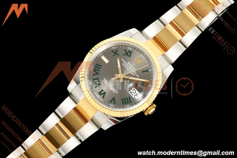 Rolex - Datejust 126233 36mm Oys Flt 904L YG/SS Grey/Rmn Wimbledon Dial ARF SH3235