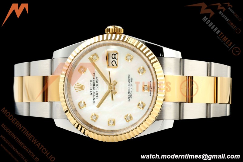 Rolex - Datejust 126233 36mm Oys Flt 904L YG/SS Wht/MOP/Dia ARF SH3235