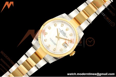 Rolex - Datejust 126233 36mm Oys Flt 904L YG/SS Wht/MOP/Dia ARF SH3235