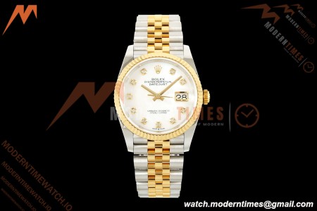 Rolex - Datejust 126233 36mm Oys Flt 904L YG/SS Wht/MOP/Dia ARF SH3235 | 롤렉스 - 데이트저스트 126233 36mm 주브 플랫 904L YG/SS 화이트/MOP/직경 ARF SH3235