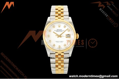 Rolex - Datejust 126233 36mm Jub Flt 904L YG/SS Wht/MOP/Dia ARF SH3235