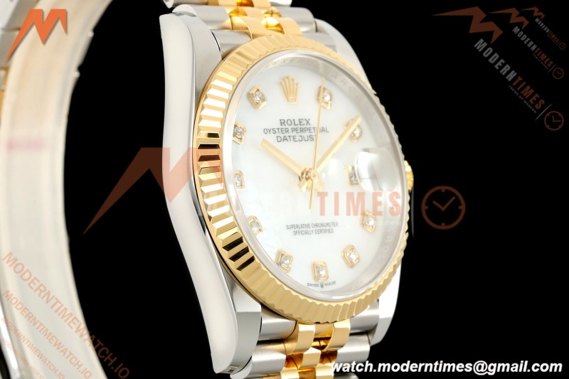 Rolex - Datejust 126233 36mm Jub Flt 904L YG/SS Wht/MOP/Dia ARF SH3235