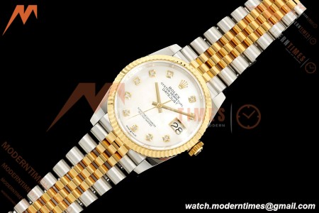 Rolex - Datejust 126233 36mm Oys Flt 904L YG/SS Wht/MOP/Dia ARF SH3235 | 롤렉스 - 데이트저스트 126233 36mm 주브 플랫 904L YG/SS 화이트/MOP/직경 ARF SH3235