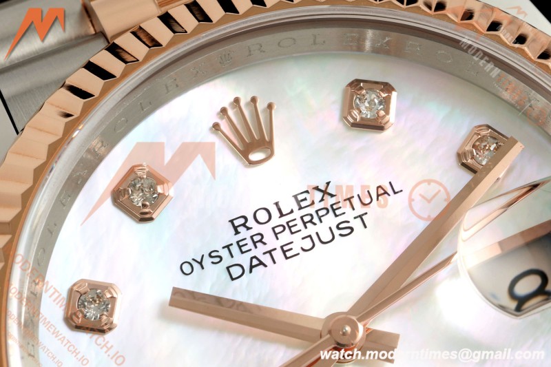 Rolex - Datejust 126231 36mm Jub Flt 904L RG/SS Wht/MOP/Dia ARF SH3235