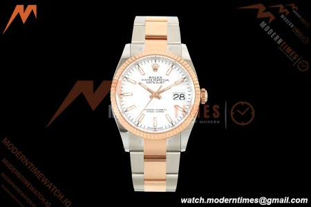 Rolex - Datejust 126231 36mm Oys Flt 904L RG/SS Wht/Stk ARF SH3235 | 롤렉스 - 데이트저스트 126231 36mm 오이스 플렛 904L RG/SS 화이트/스틸 ARF SH3235