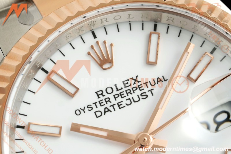 Rolex - Datejust 126231 36mm Oys Flt 904L RG/SS Wht/Stk ARF SH3235 | 롤렉스 - 데이트저스트 126231 36mm 오이스 플렛 904L RG/SS 화이트/스틸 ARF SH3235