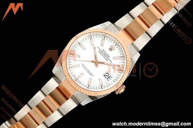 Rolex - Datejust 126231 36mm Oys Flt 904L RG/SS Wht/Stk ARF SH3235 | 롤렉스 - 데이트저스트 126231 36mm 오이스 플렛 904L RG/SS 화이트/스틸 ARF SH3235