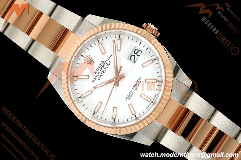 Rolex - Datejust 126231 36mm Oys Flt 904L RG/SS Wht/Stk ARF SH3235 | 롤렉스 - 데이트저스트 126231 36mm 오이스 플렛 904L RG/SS 화이트/스틸 ARF SH3235