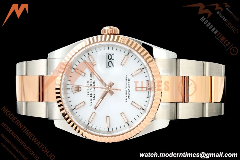 Rolex - Datejust 126231 36mm Oys Flt 904L RG/SS Wht/Stk ARF SH3235 | 롤렉스 - 데이트저스트 126231 36mm 오이스 플렛 904L RG/SS 화이트/스틸 ARF SH3235