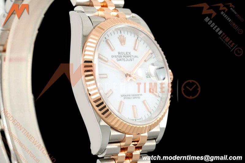 Rolex - Datejust 126231 36mm Jub Flt 904L RG/SS Wht/Stk ARF SH3235 | 롤렉스 - 데이트저스트 126231 36mm 주얼리 플랫 904L RG/SS 화이트/스틸 ARF SH3235