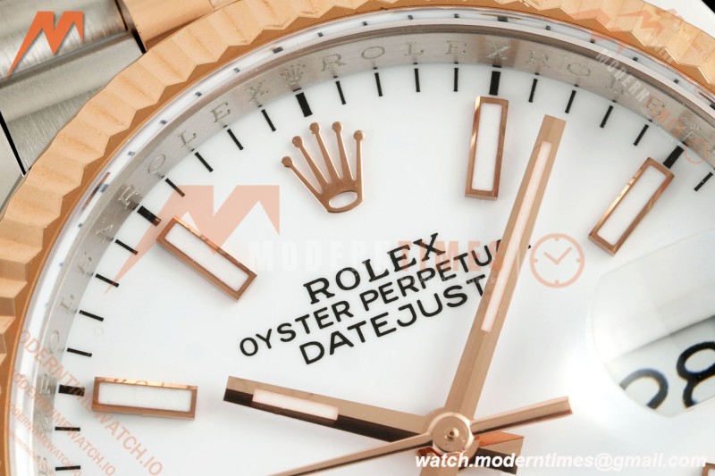 Rolex - Datejust 126231 36mm Jub Flt 904L RG/SS Wht/Stk ARF SH3235 | 롤렉스 - 데이트저스트 126231 36mm 주얼리 플랫 904L RG/SS 화이트/스틸 ARF SH3235
