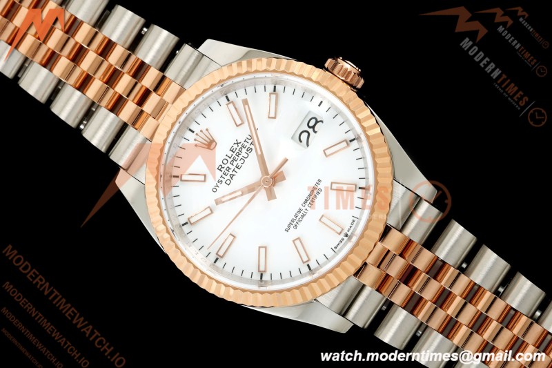 Rolex - Datejust 126231 36mm Jub Flt 904L RG/SS Wht/Stk ARF SH3235 | 롤렉스 - 데이트저스트 126231 36mm 주얼리 플랫 904L RG/SS 화이트/스틸 ARF SH3235