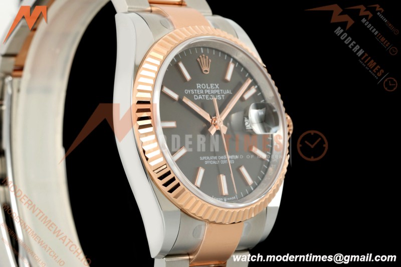 Rolex - Datejust 126231 36mm Oys Flt 904L RG/SS Grey/Stk ARF SH3235