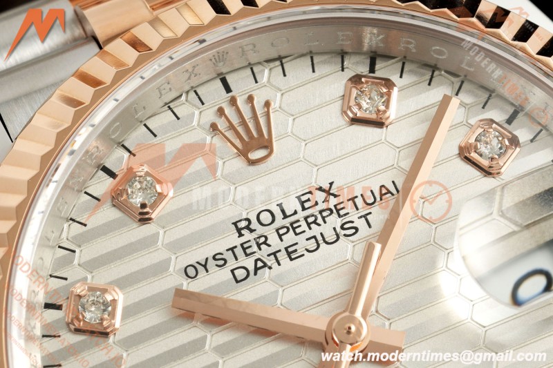 Rolex - Datejust 126231 36mm Jub Flt 904L RG/SS F-Silv/Dia ARF SH3235