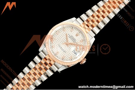 Rolex - Datejust 126231 36mm Jub Flt 904L RG/SS F-Silv/Dia ARF SH3235