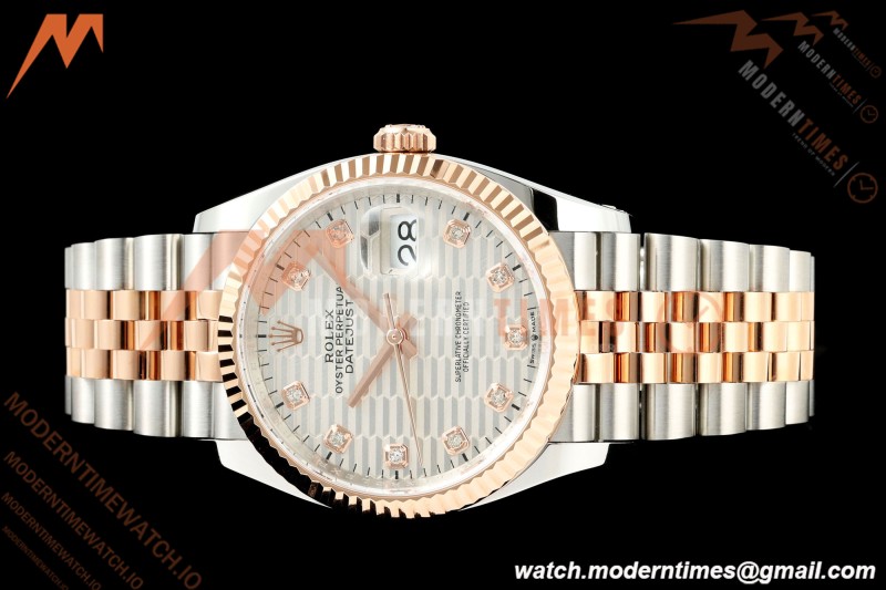Rolex - Datejust 126231 36mm Jub Flt 904L RG/SS F-Silv/Dia ARF SH3235