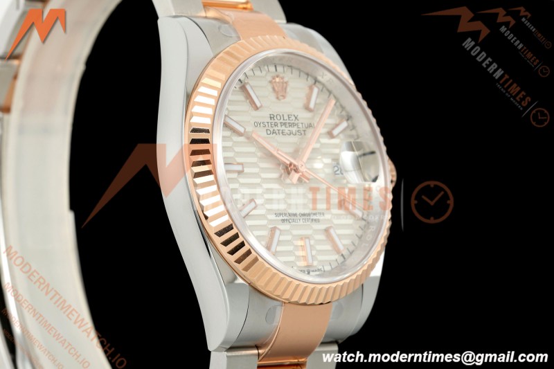 Rolex - Datejust 126231 36mm Oys Flt 904L RG/SS F-Silv/Stk ARF SH3235