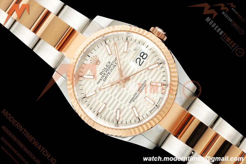 Rolex - Datejust 126231 36mm Oys Flt 904L RG/SS F-Silv/Stk ARF SH3235