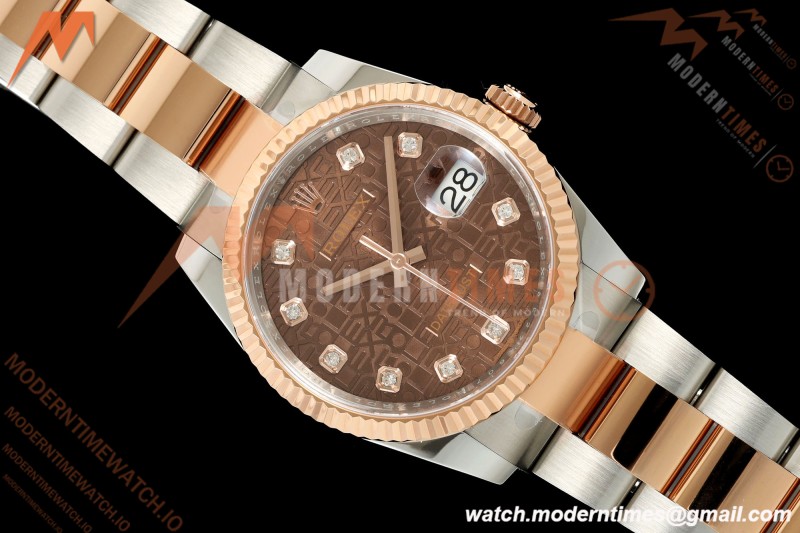 Rolex - Datejust 126231 36mm Oys Flt 904L RG/SS B-Motif/Dia ARF SH3235