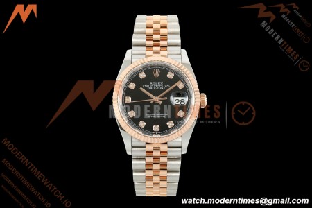 Rolex - Datejust 126231 36mm Jub Flt 904L RG/SS Blk/Dia ARF SH3235