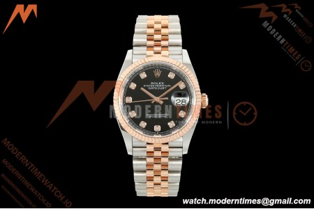 Rolex - Datejust 126231 36mm Jub Flt 904L RG/SS Blk/Dia ARF SH3235