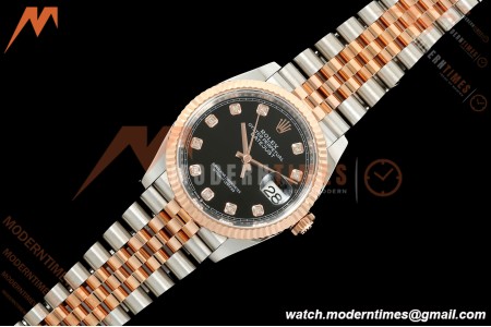 Rolex - Datejust 126231 36mm Jub Flt 904L RG/SS Blk/Dia ARF SH3235