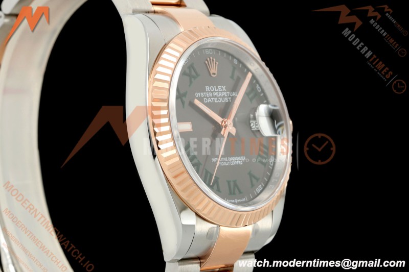 Rolex - Datejust 126231 36mm Oys Flt 904L RG/SS Grey Wimbledon/Roman ARF SH3235