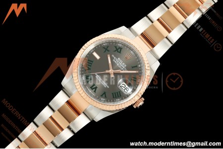 Rolex - Datejust 126231 36mm Oys Flt 904L RG/SS Grey Wimbledon/Roman ARF SH3235