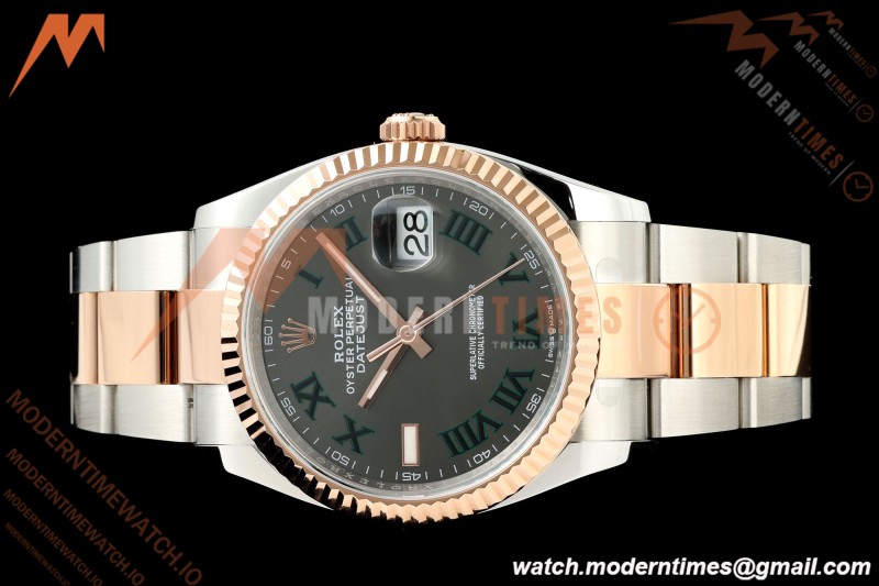 Rolex - Datejust 126231 36mm Oys Flt 904L RG/SS Grey Wimbledon/Roman ARF SH3235