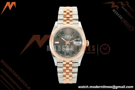 Rolex - Datejust 126231 36mm Jub Flt 904L RG/SS Grey Wimbledon/Roman ARF SH3235