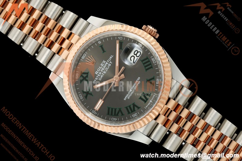 Rolex - Datejust 126231 36mm Jub Flt 904L RG/SS Grey Wimbledon/Roman ARF SH3235 | 롤렉스 - 데이트저스트 126231 36mm 주브 FLT 904L RG/SS 그레이 윔블던/로만 ARF SH3235