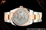Rolex - Datejust 126231 36mm Oys Flt 904L RG/SS Silver Palm Motif Dial ARF SH3235